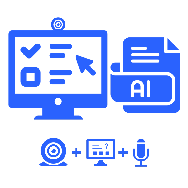 AI Auto Proctoring Uses Webcam, Screen Share and Audio to monitor exam sessions